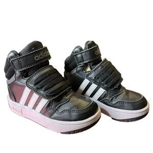 Adidas hoops mid 3.0 shoe sneaker black white cushioned comfort unisex size 8